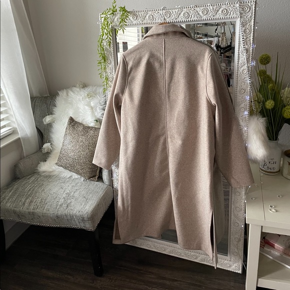 Nude Pocketed Fabric Duster Coat 2X New - Picture 2 of 6